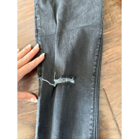 SPANX Black Gray Distressed Pull on Skinny Jean Leggings Medium - Picture 6 of 8